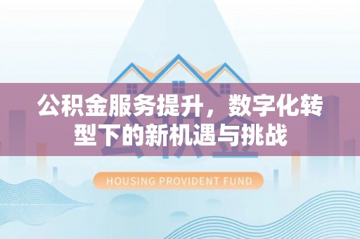 门源公积金服务提升，数字化转型下的新机遇与挑战
