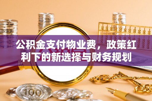 门源公积金支付物业费，政策红利下的新选择与财务规划