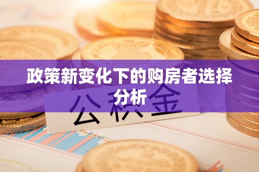 门源政策新变化下的购房者选择分析