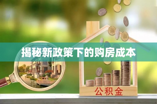 门源揭秘新政策下的购房成本