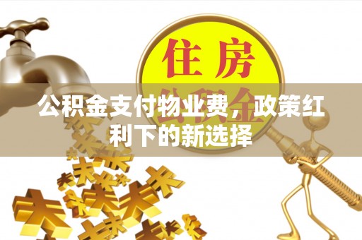 门源公积金支付物业费，政策红利下的新选择